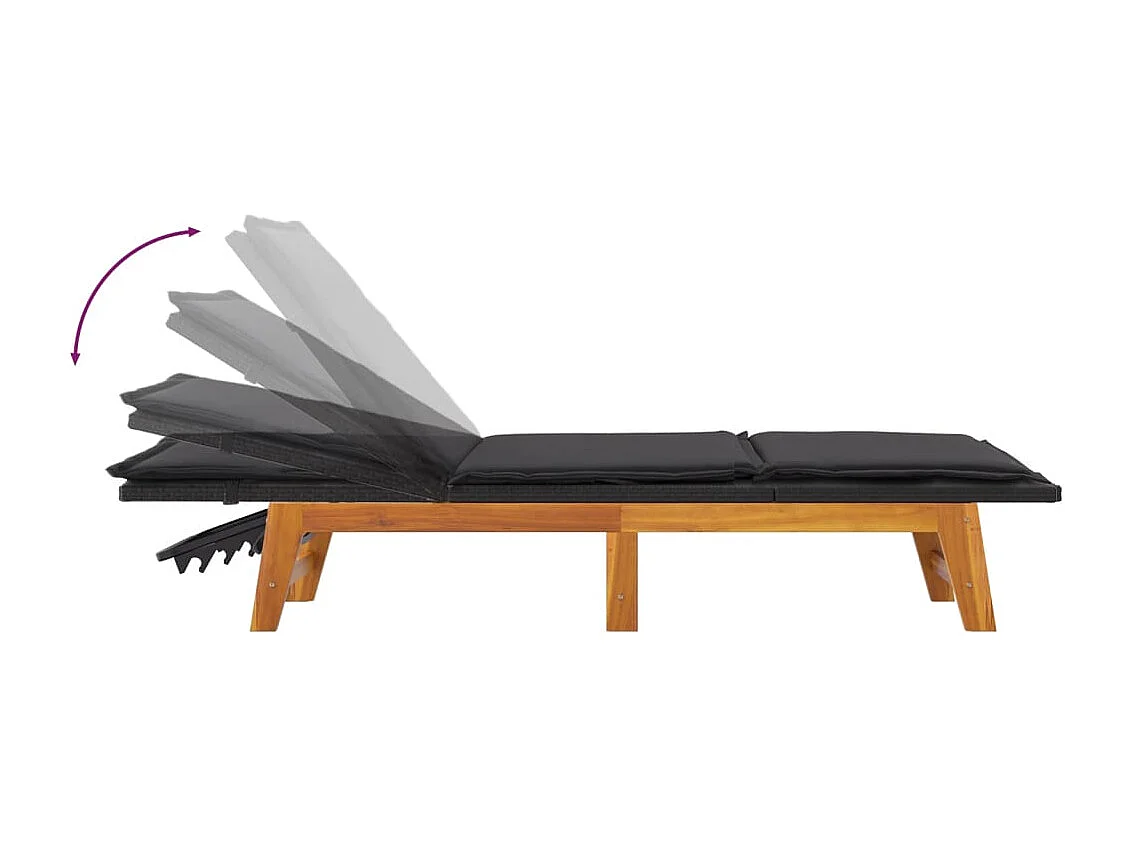 Conjunto de 2 sillones y cojines en resina tejida y acacia.