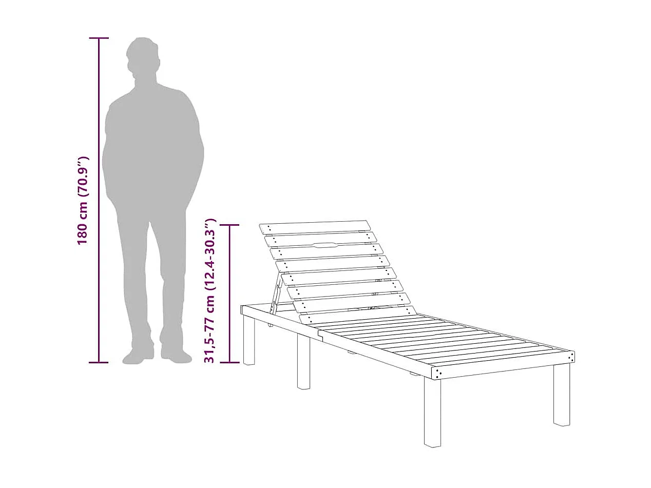Ligstoel Geïmpregneerd grenenhout
