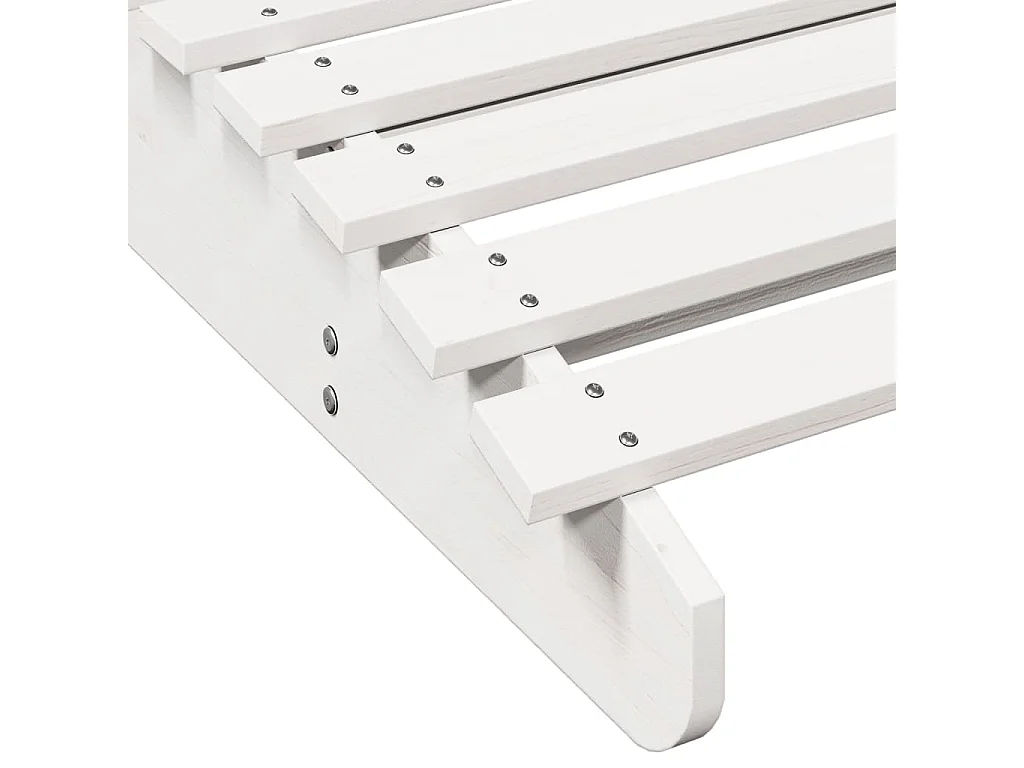 Conjunto de 2 tumbonas blancas 205x60x31,5cm madera maciza de pino