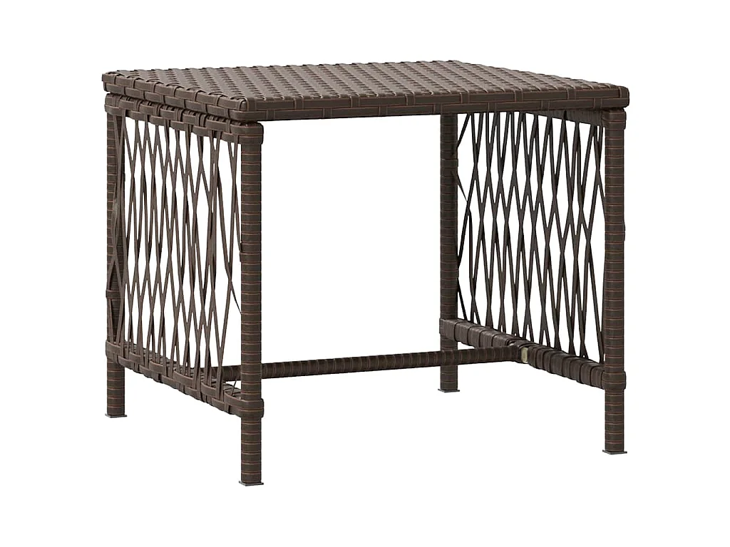 Chaises longues 2 pcs avec coussins et table Marron en poly rattan.