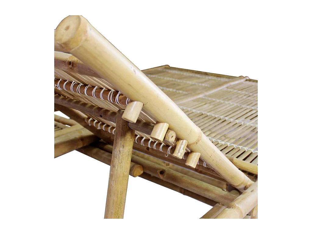 Bambus-Chaiselongue für 2 Personen mit Kissen