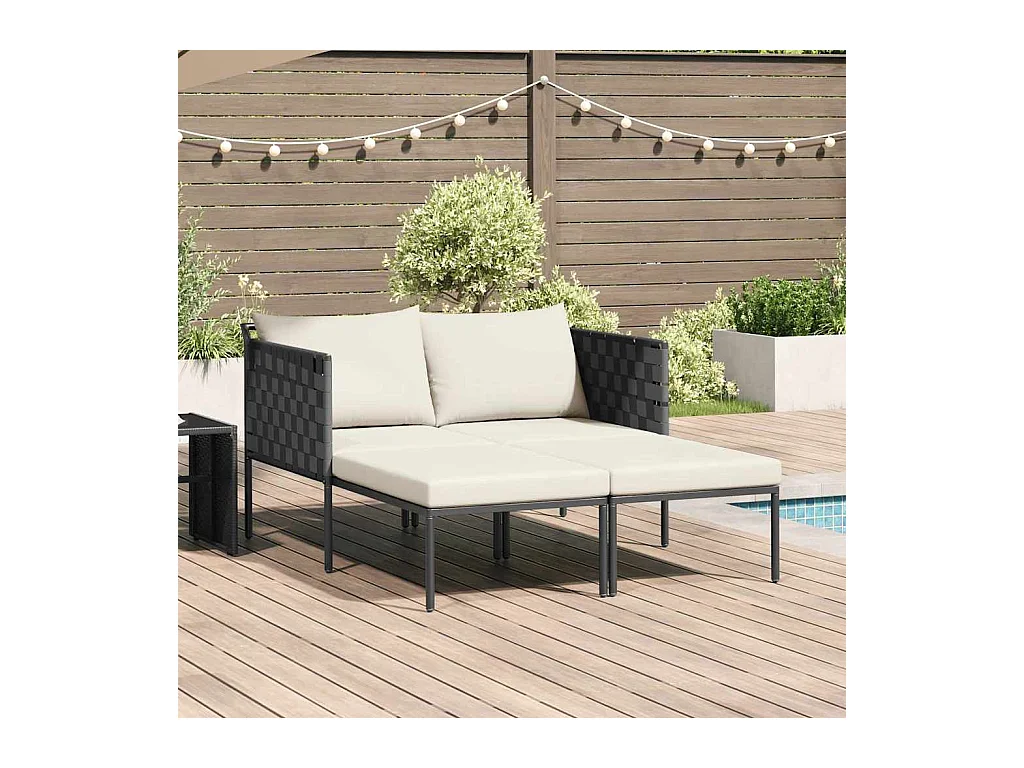 Transat avec coussin Anthracite 115 x 153 x 69.5cm Acier