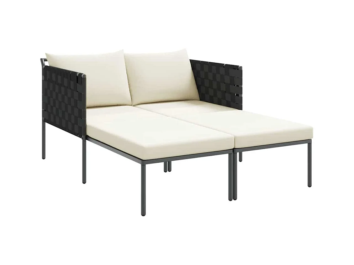 Transat avec coussin Anthracite 115 x 153 x 69.5cm Acier