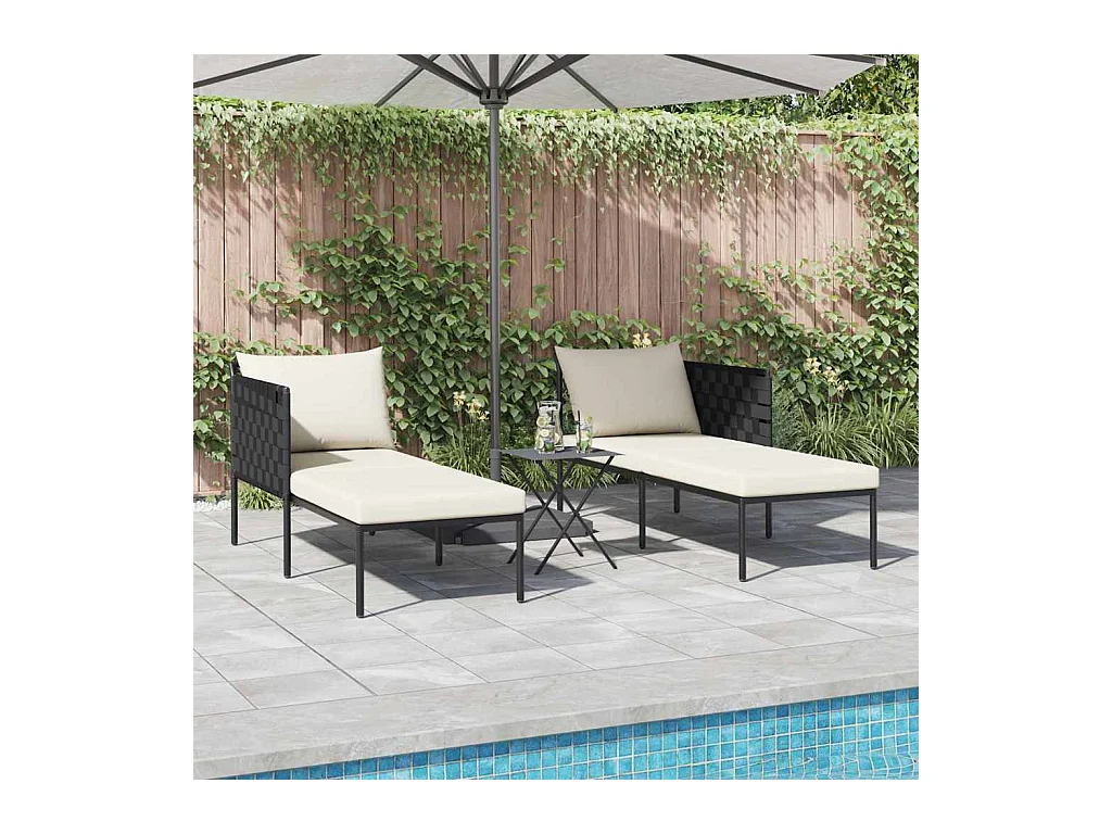 Transat avec coussin Anthracite 115 x 153 x 69.5cm Acier