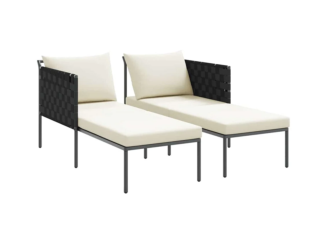 Transat avec coussin Anthracite 115 x 153 x 69.5cm Acier