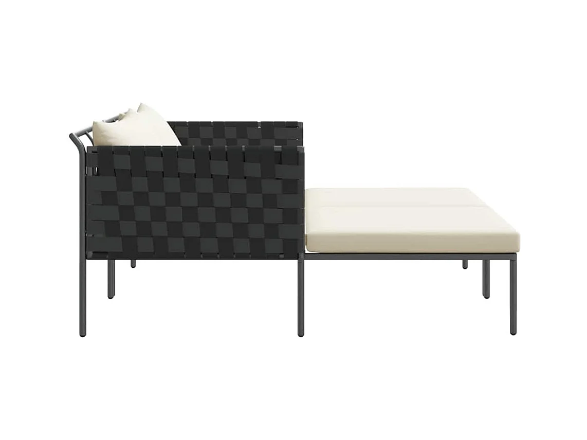 Transat avec coussin Anthracite 115 x 153 x 69.5cm Acier