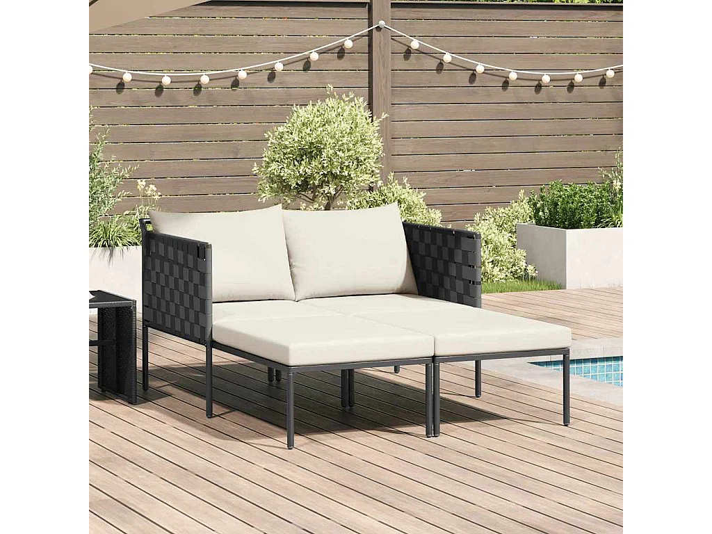 Transat avec coussin Anthracite 115 x 153 x 69.5cm Acier