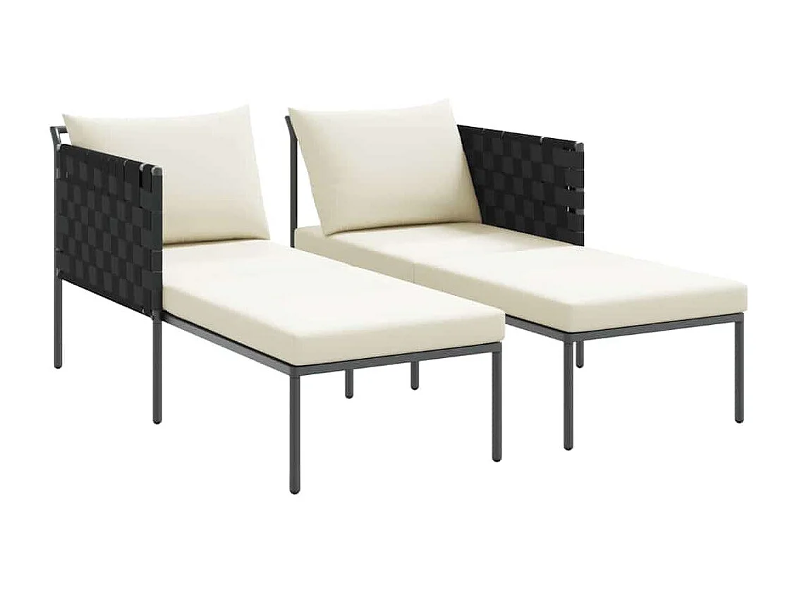 Transat avec coussin Anthracite 115 x 153 x 69.5cm Acier