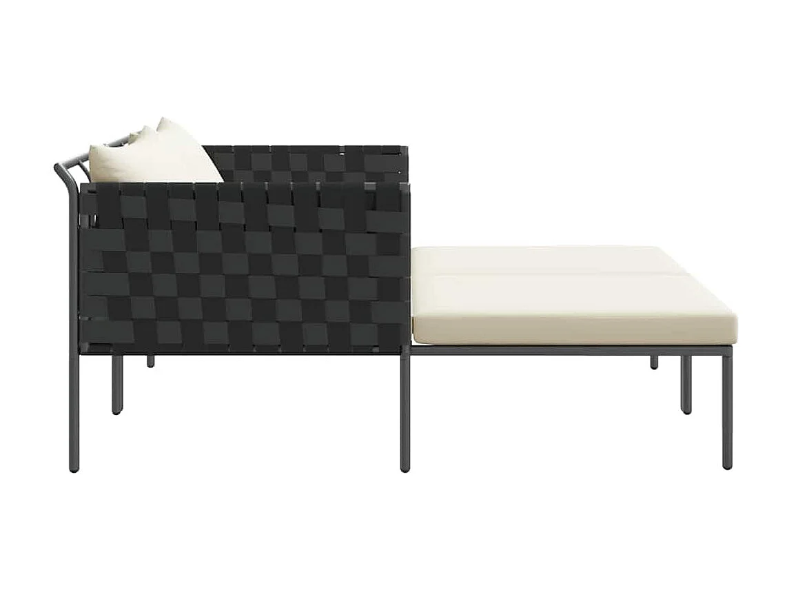 Transat avec coussin Anthracite 115 x 153 x 69.5cm Acier