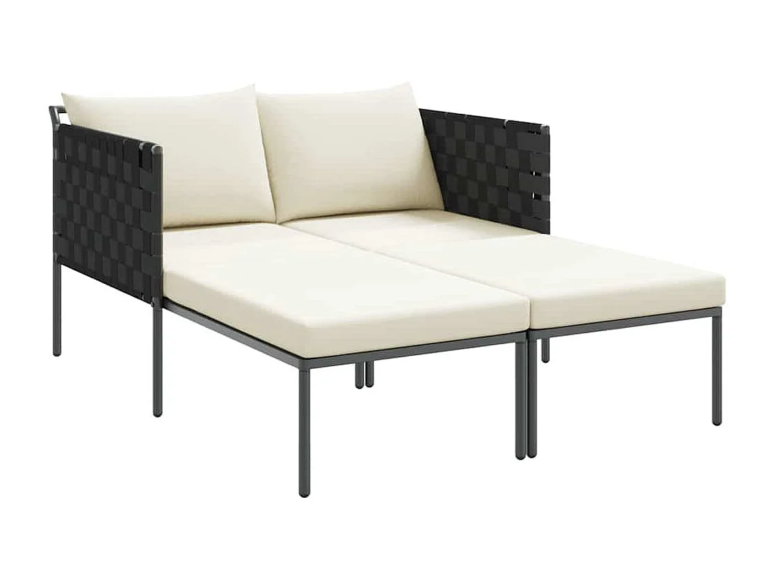 Tumbona con cojín Antracita 115 x 153 x 69,5cm Acero