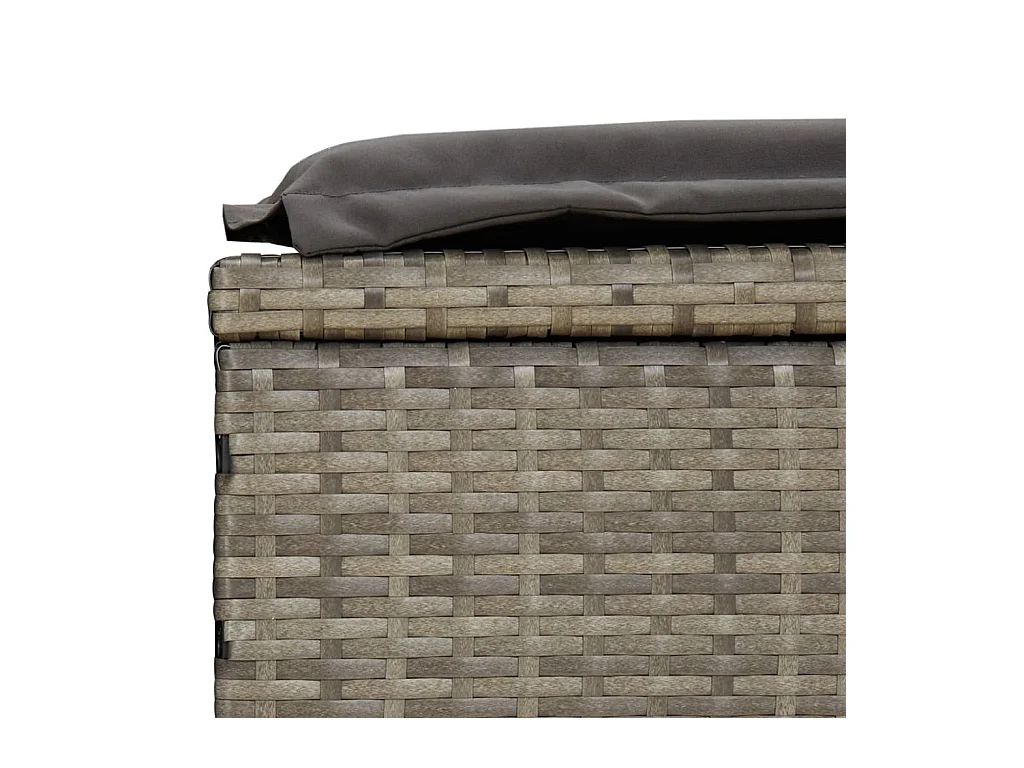 Chaise longue met rond dak grijs 211x57x140 cm gevlochten hars