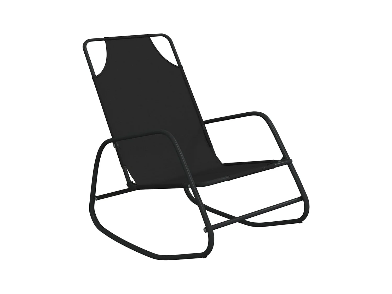 Schommelstoelen 2 stuks Zwart staal en textiel