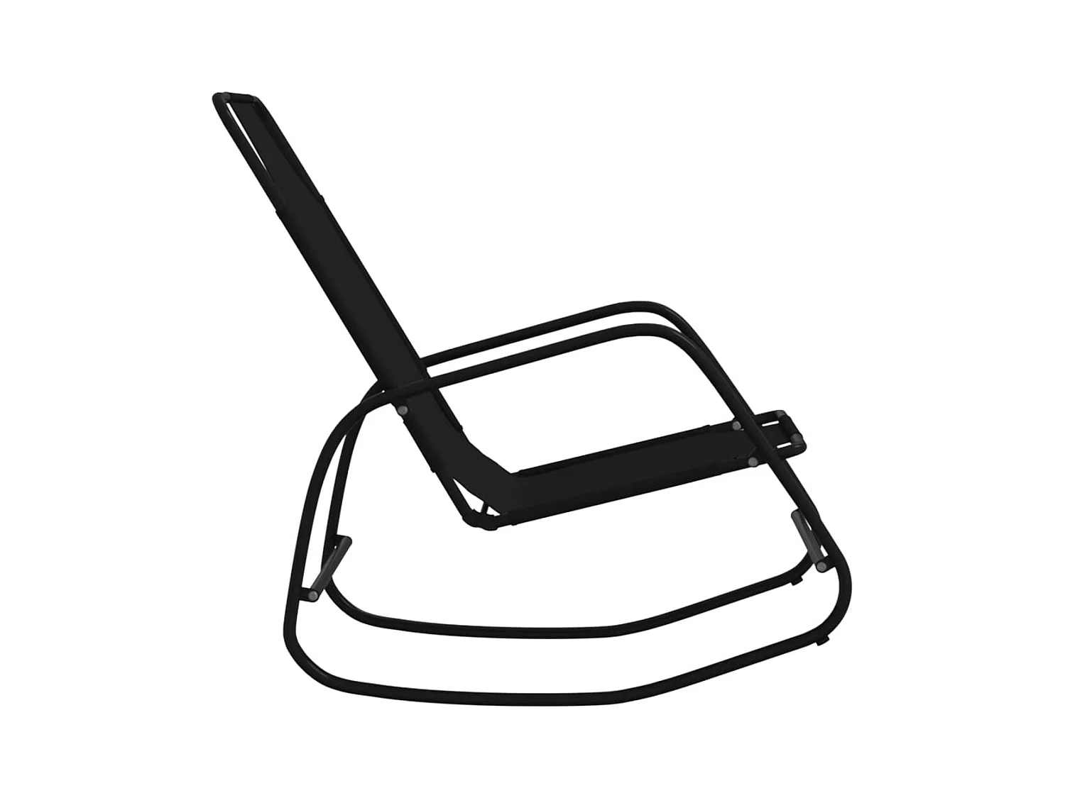 Schommelstoelen 2 stuks Zwart staal en textiel