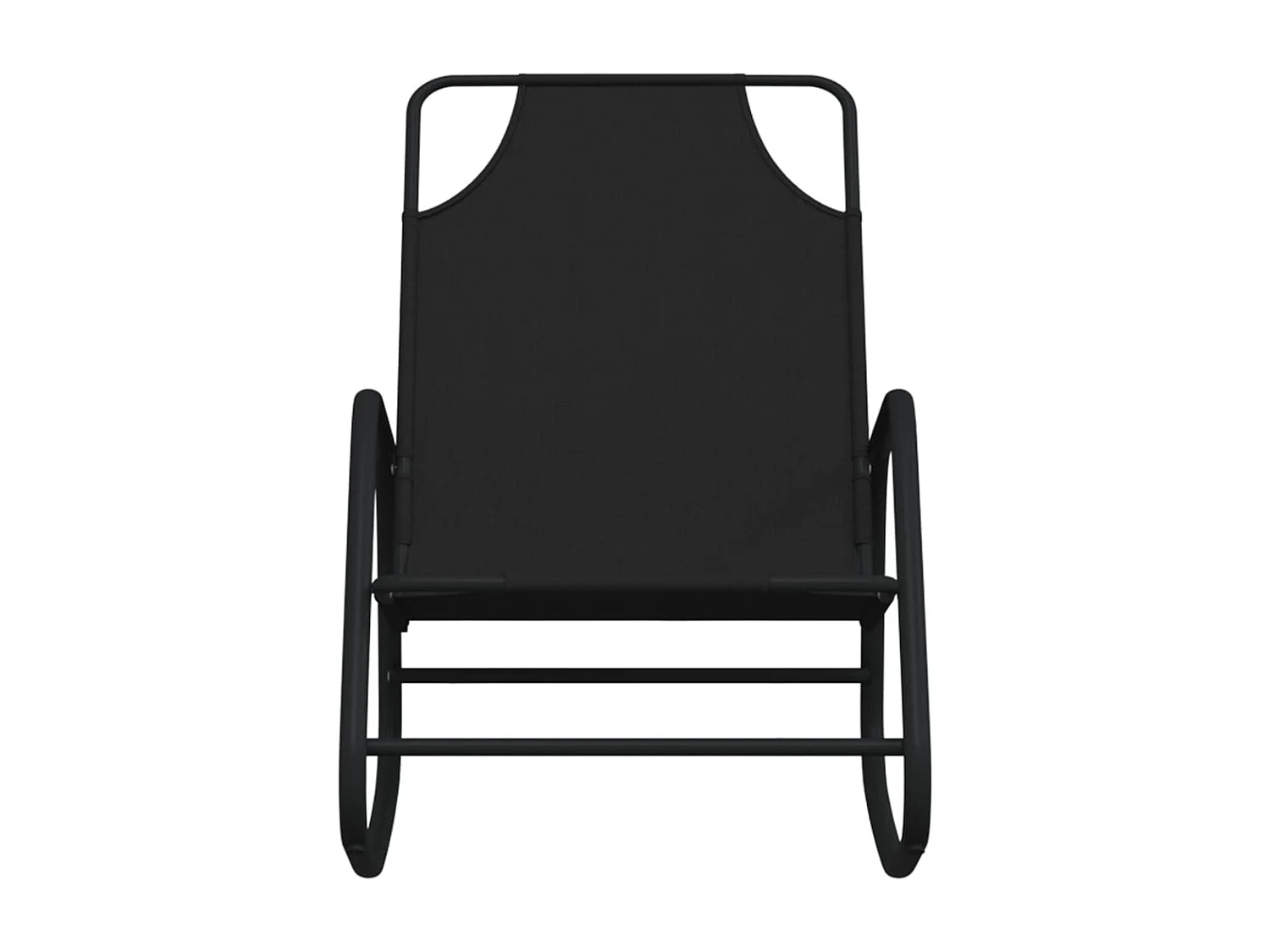 Chaises longues à bascule 2 pcs Noir Acier et textilène