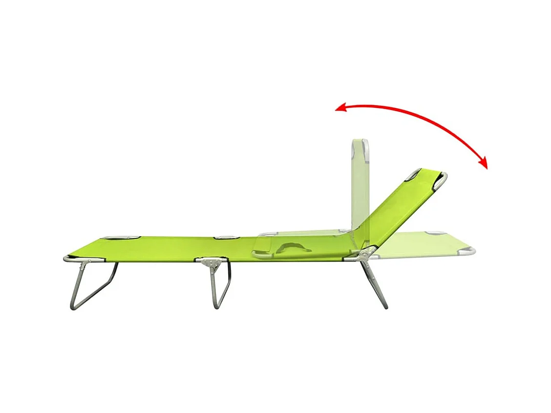 Opvouwbare ligstoel gepoedercoat staal appelgroen