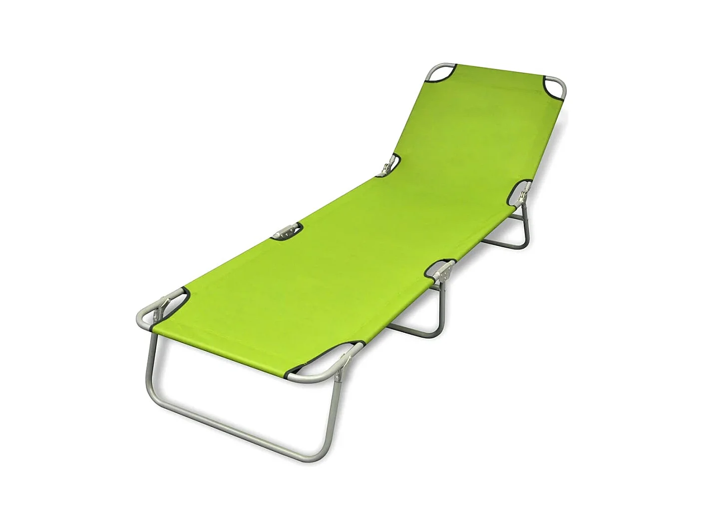 Chaise longue pliable acier enduit de poudre vert pomme