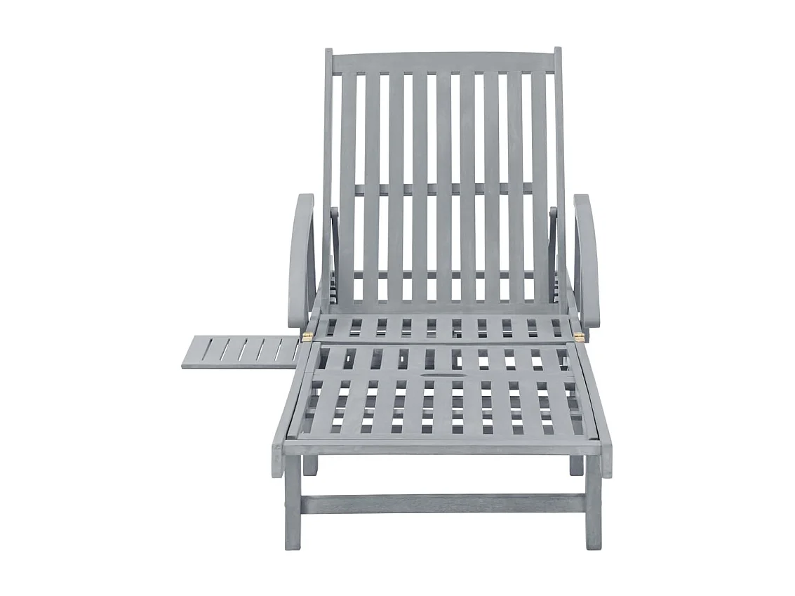 Chaise longue de jardin avec coussin Bois d'acacia solide