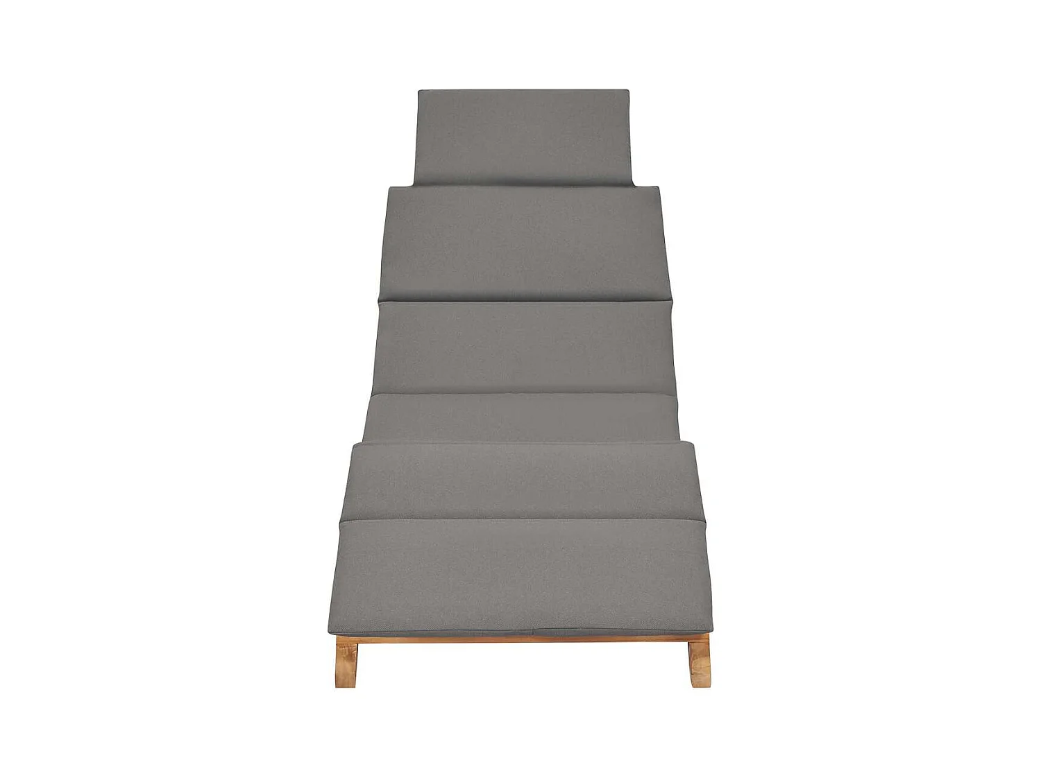 Opvouwbare loungestoel met donkergrijs kussen Teakhout