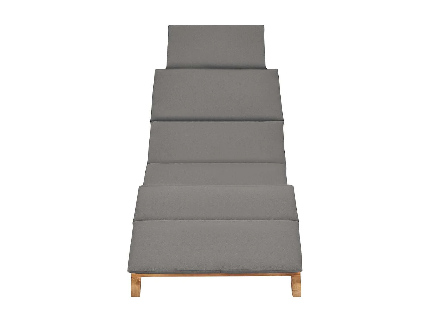 Poltrona pieghevole con cuscino grigio scuro in legno di teak