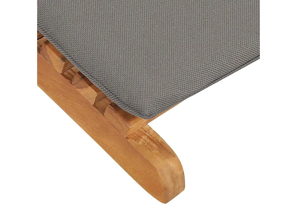 Poltrona pieghevole con cuscino grigio scuro in legno di teak