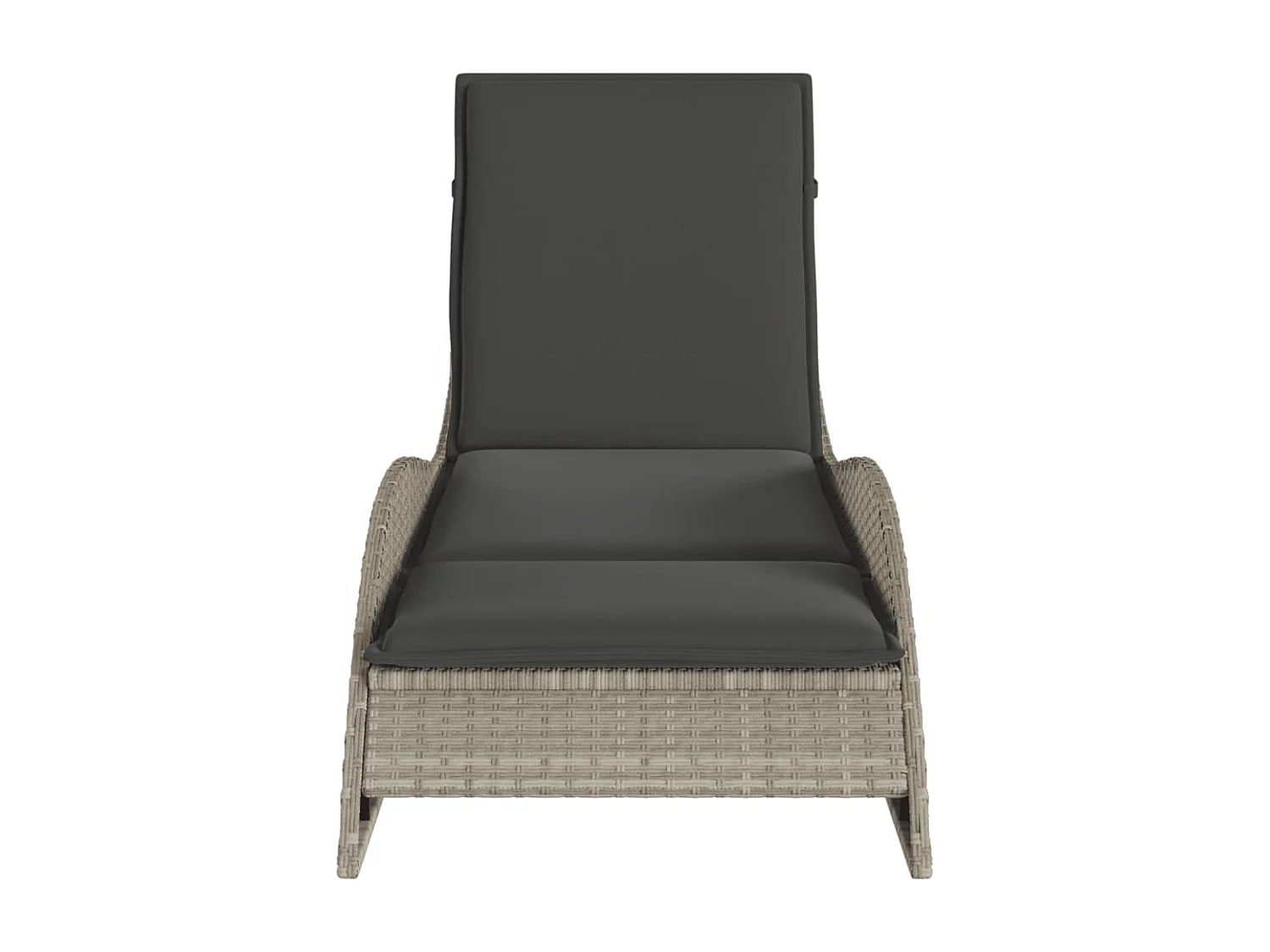 Chaise longue con cojín gris claro 60x205x73 cm ratán sintético