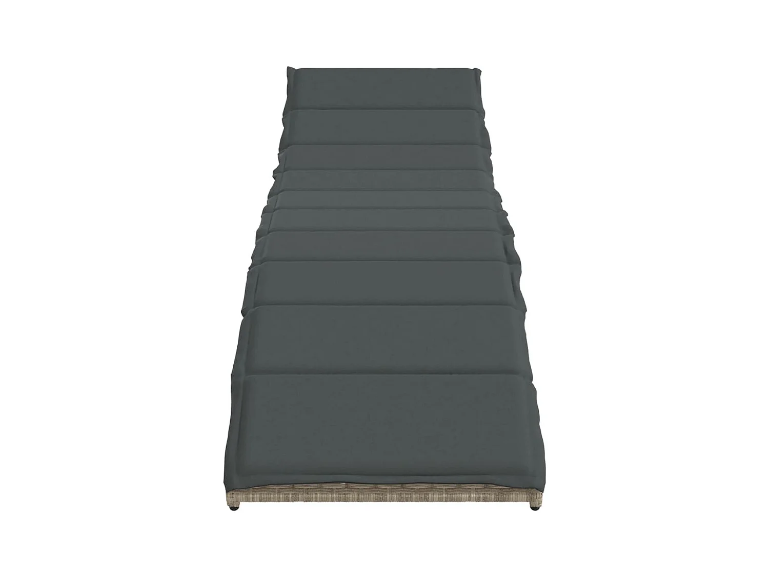 Lichtgrijze chaise longue en kussen 55x199x50 cm geweven hars