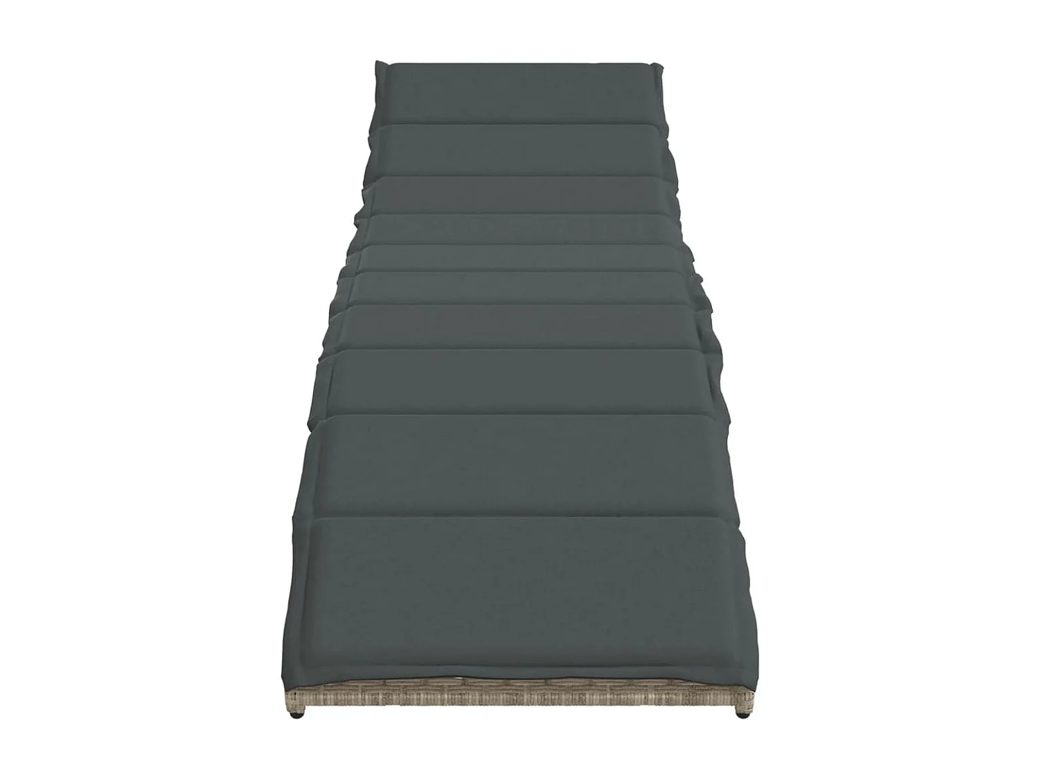 Chaise longue grigio chiaro e cuscino 55x199x50 cm in resina intrecciata