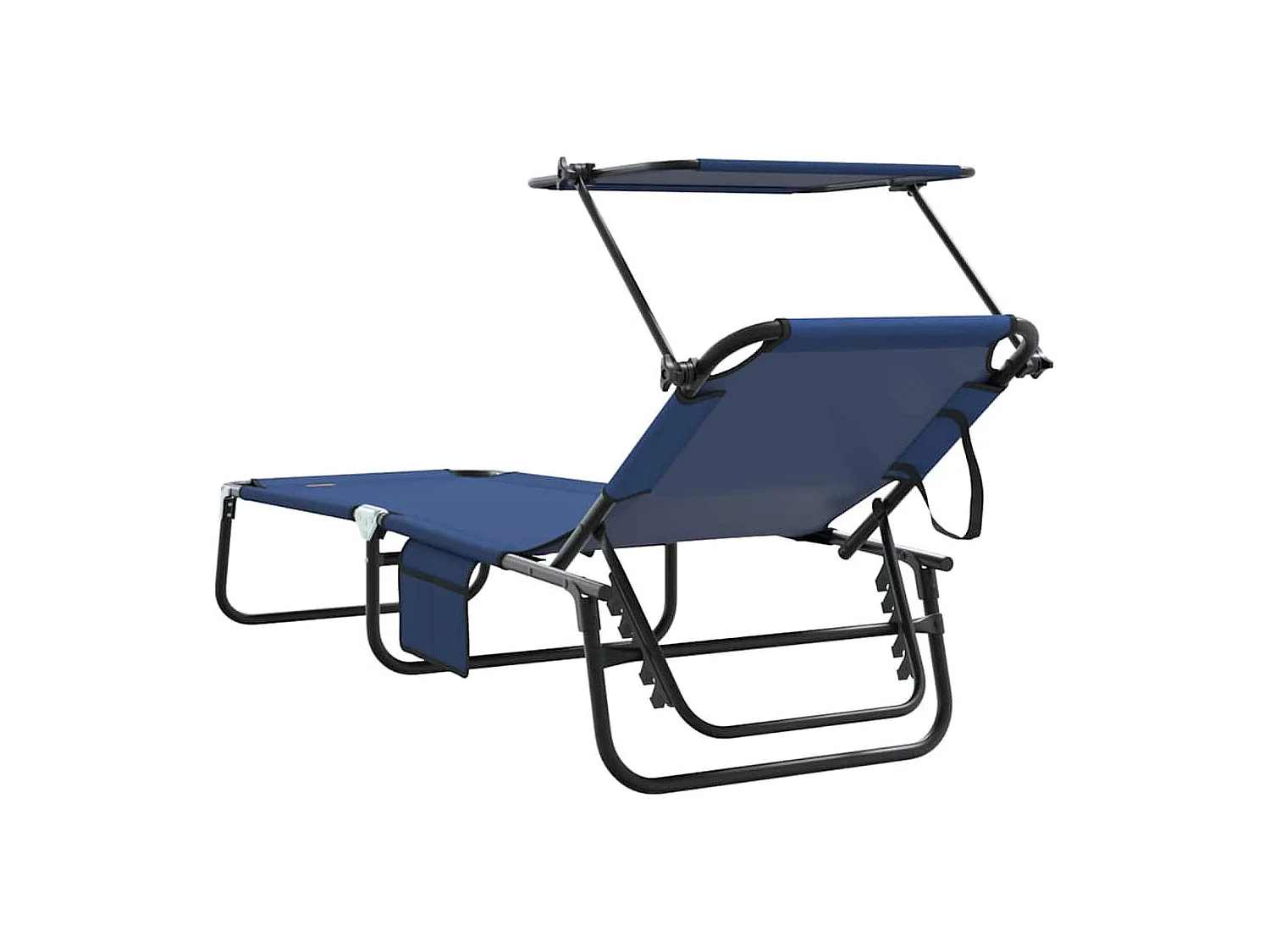 Opvouwbare loungestoel met blauwe kap in 600D Oxford-stof