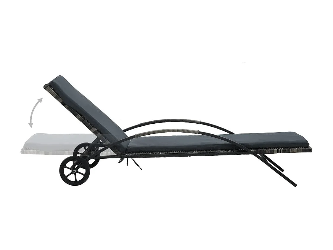 Sillas de mimbre antracita con mesa