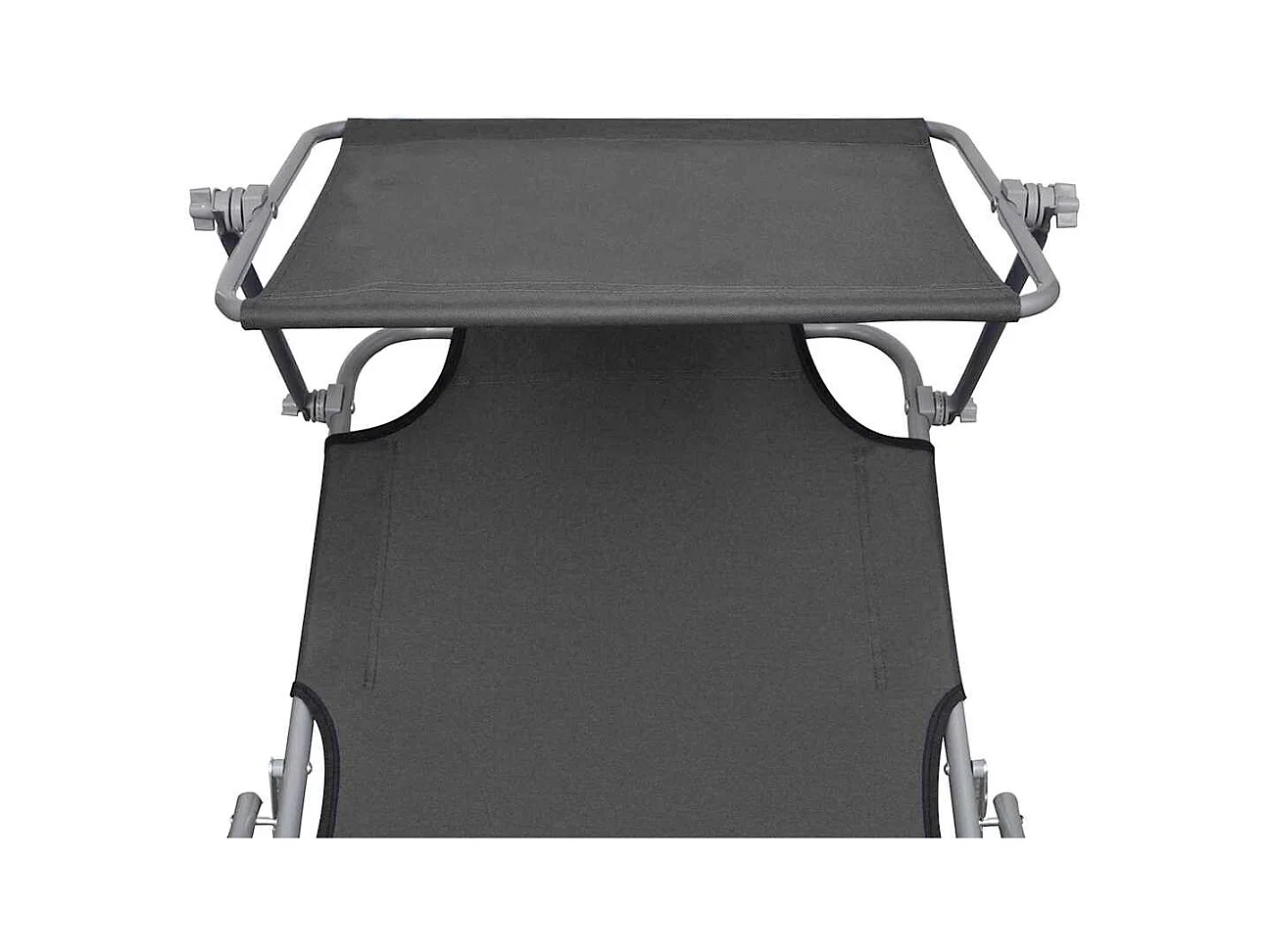 Opvouwbare ligstoel met luifel Steel Grey