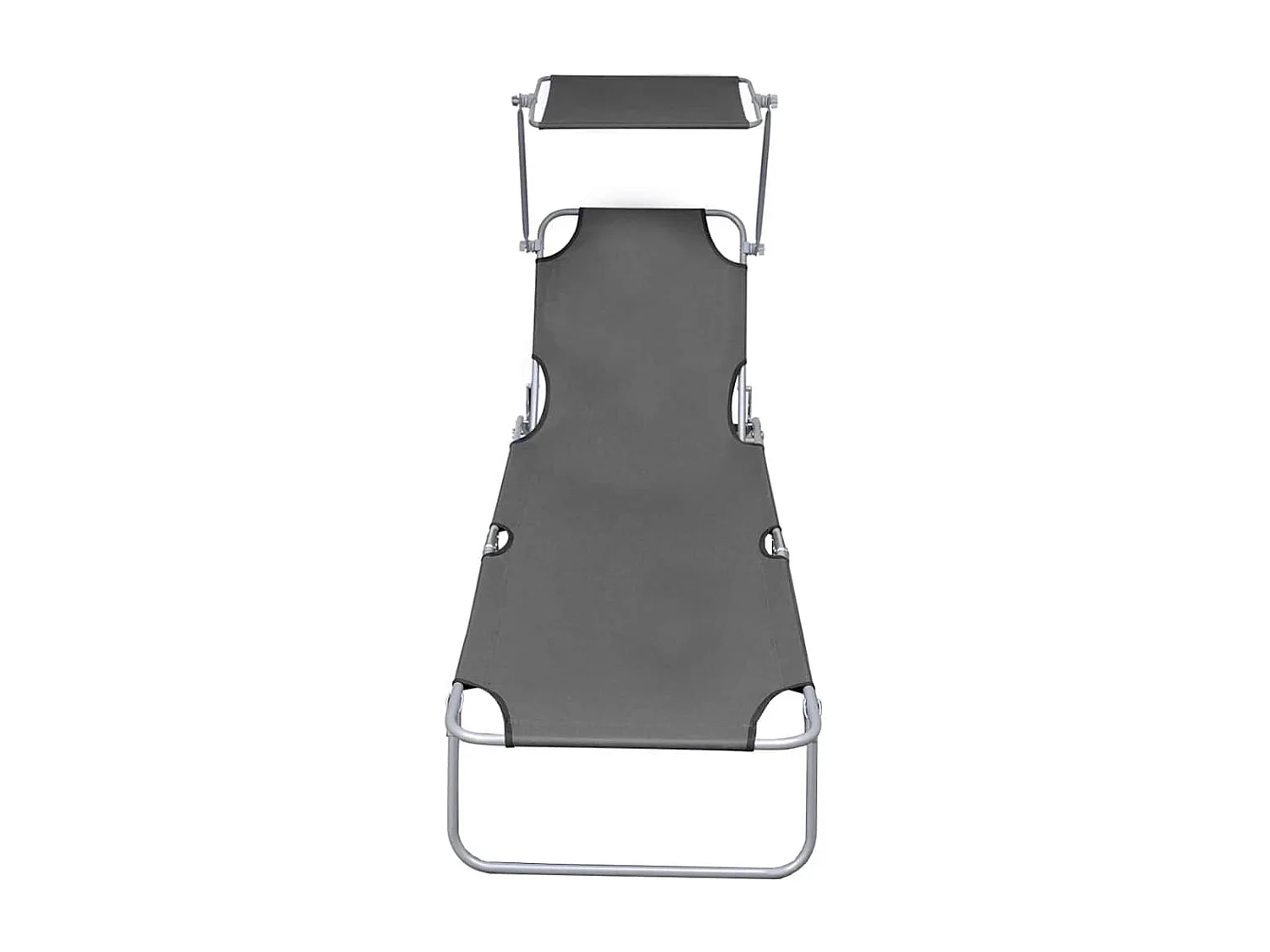 Tumbona plegable con toldo Gris Acero