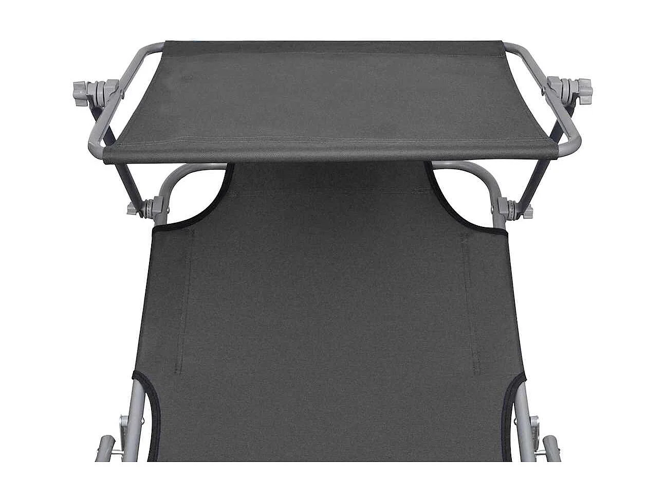 Tumbona plegable con toldo Gris Acero