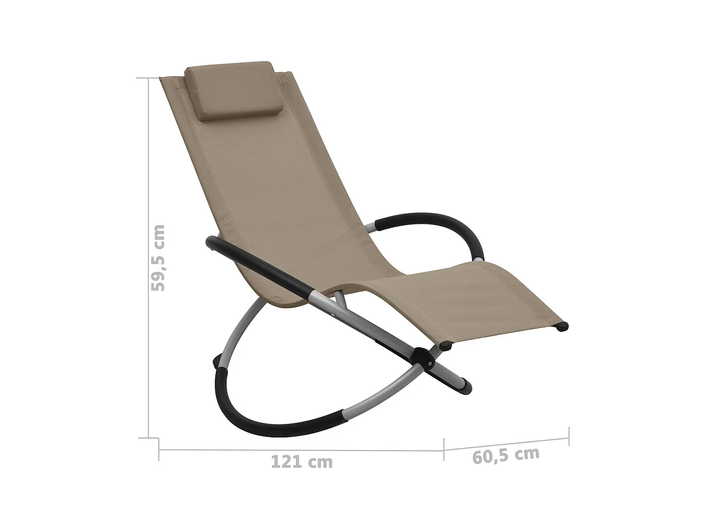 Chaise longue pour enfants Acier Taupe