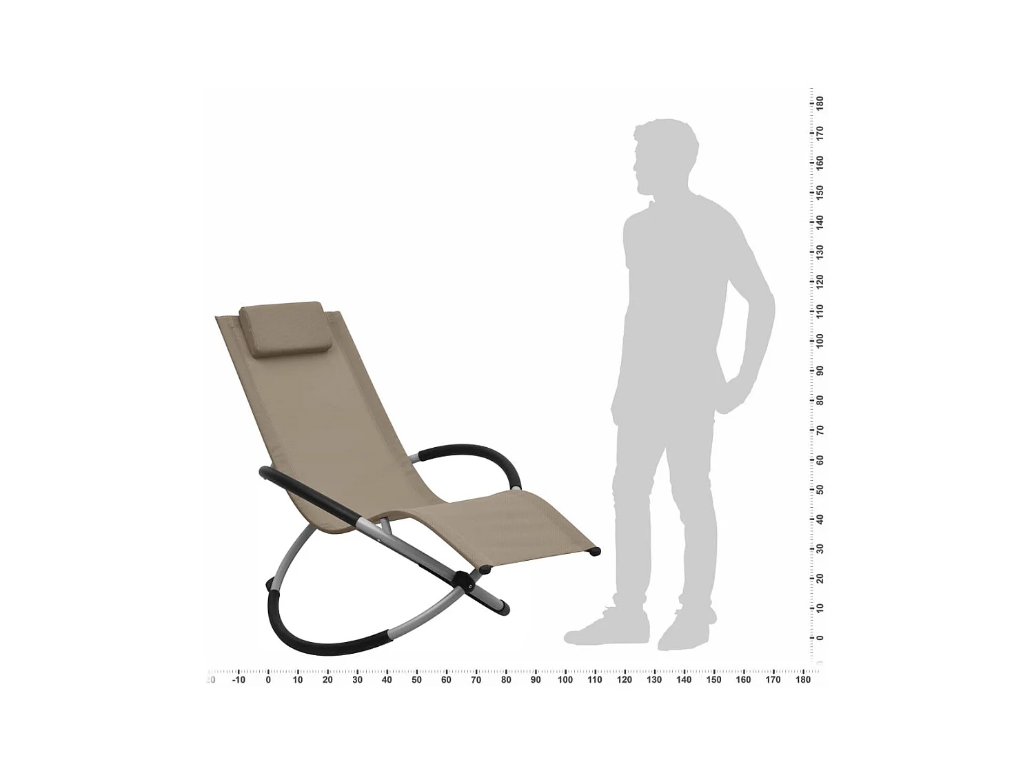 Chaise longue pour enfants Acier Taupe