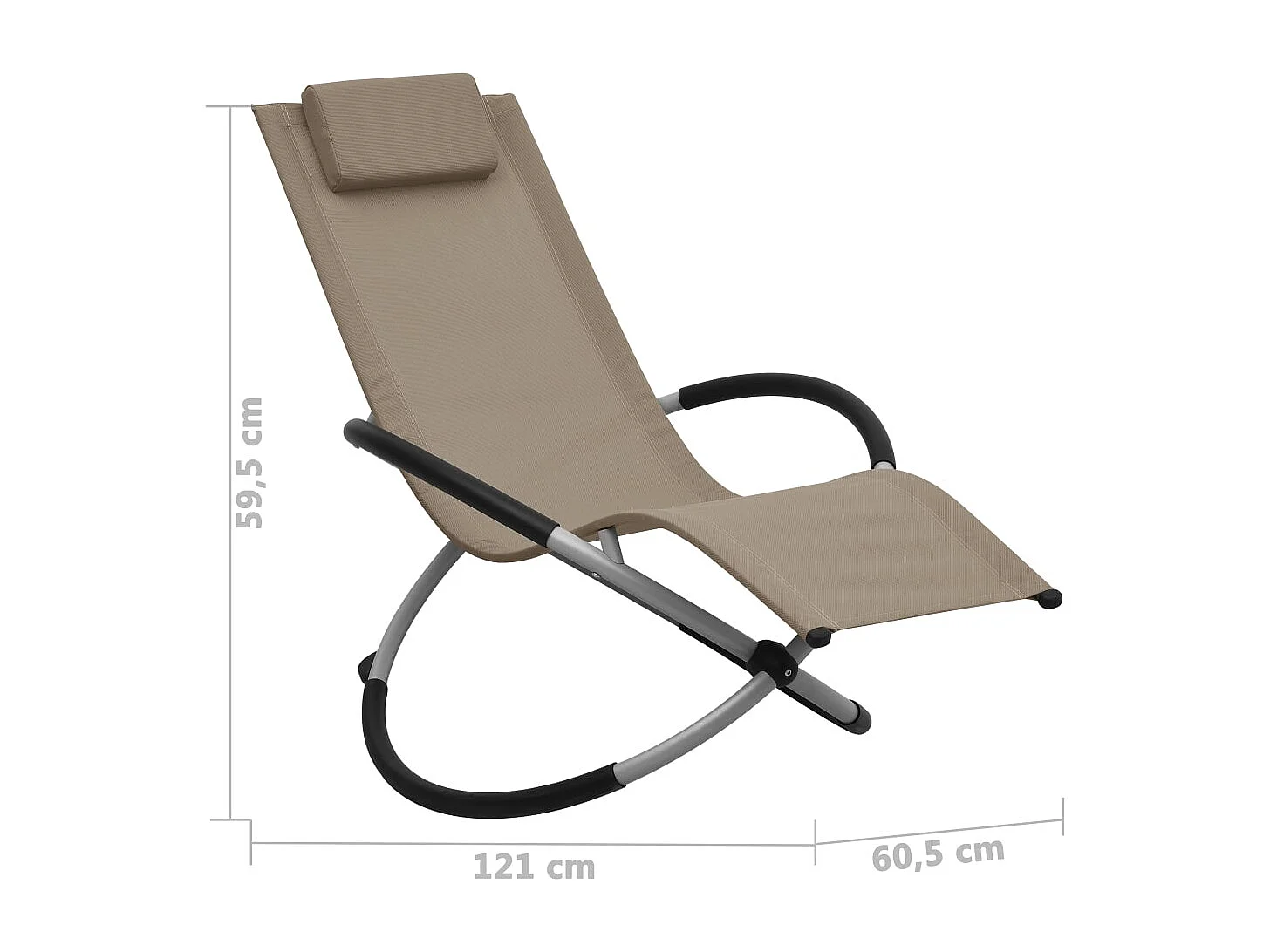 Chaise longue pour enfants Acier Taupe