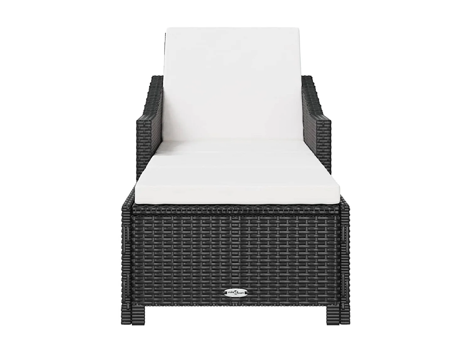 Poltrona con cuscino bianco crema Resina intrecciata nera