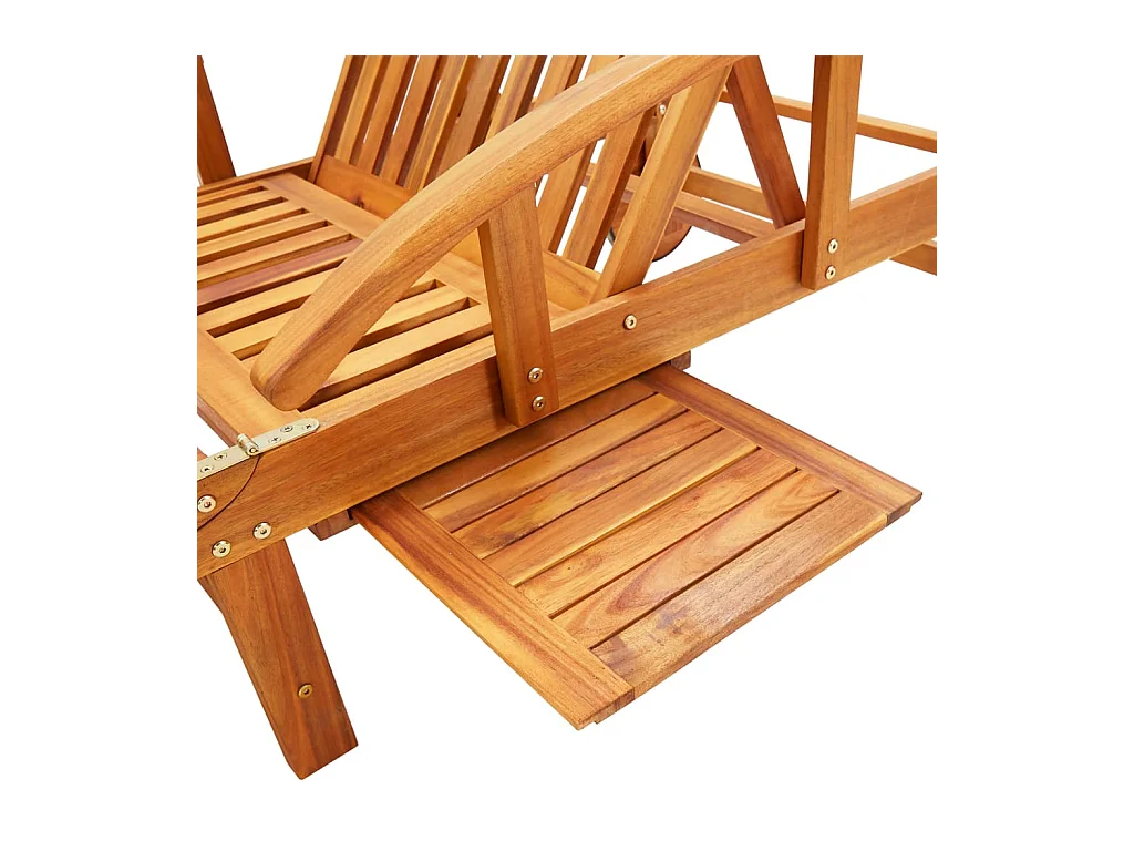 Chaise longue de jardin avec coussin Bois d'acacia solide