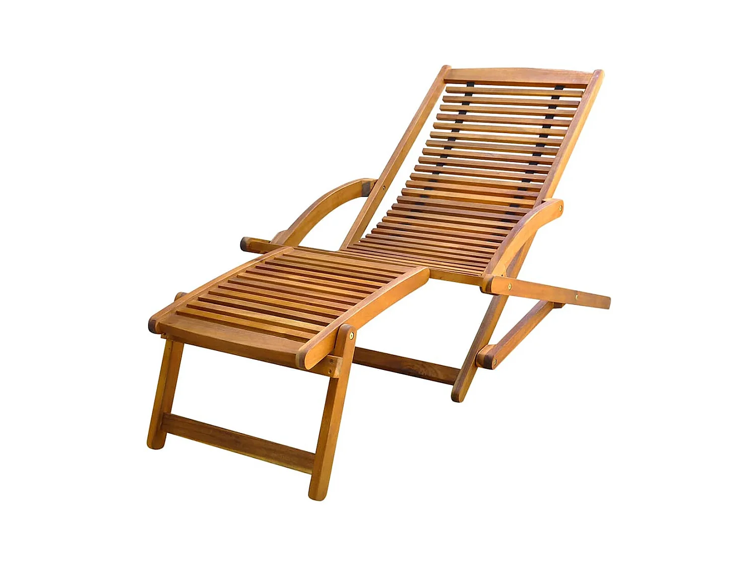 Chaise de terrasse avec repose-pied Bois d'acacia solide