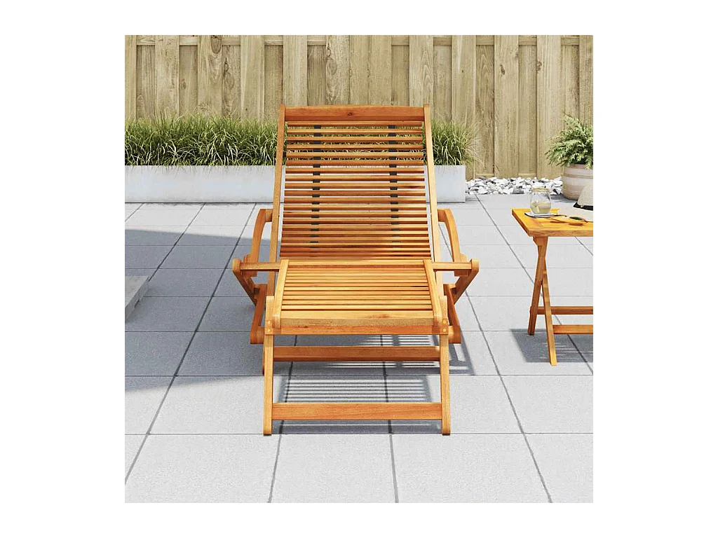 Chaise de terrasse avec repose-pied Bois d'acacia solide