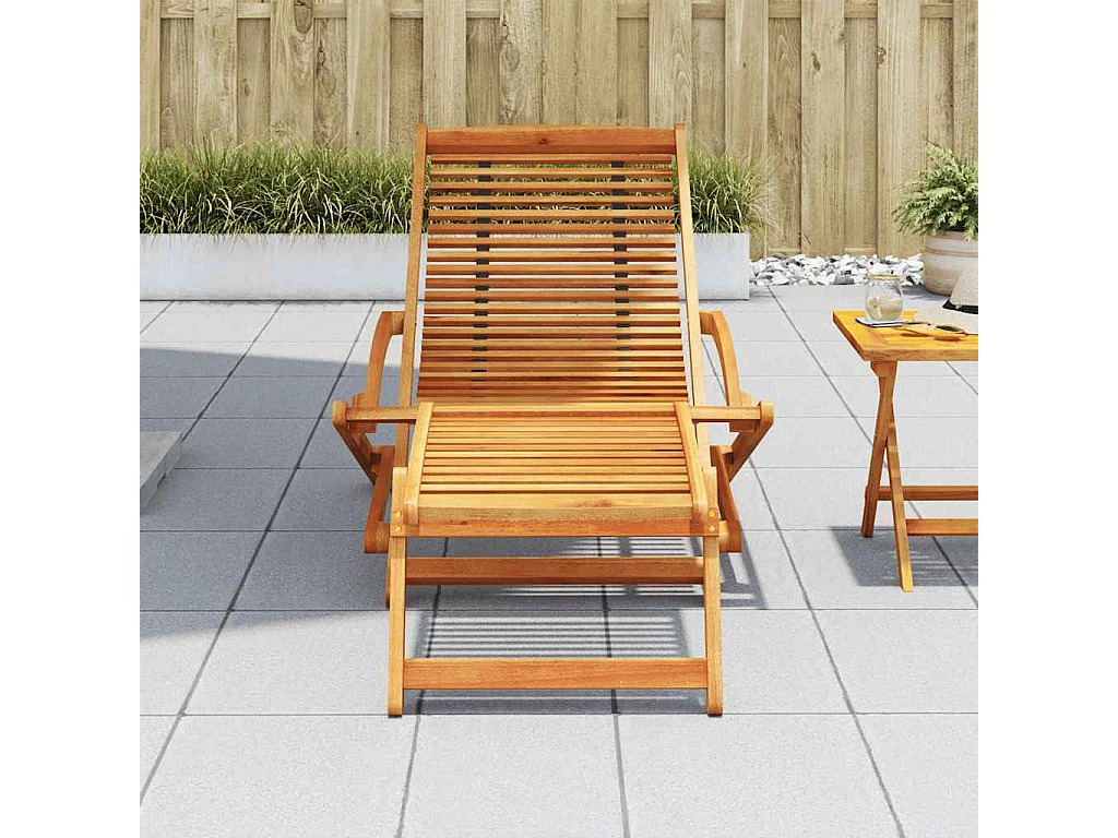 Chaise de terrasse avec repose-pied Bois d'acacia solide