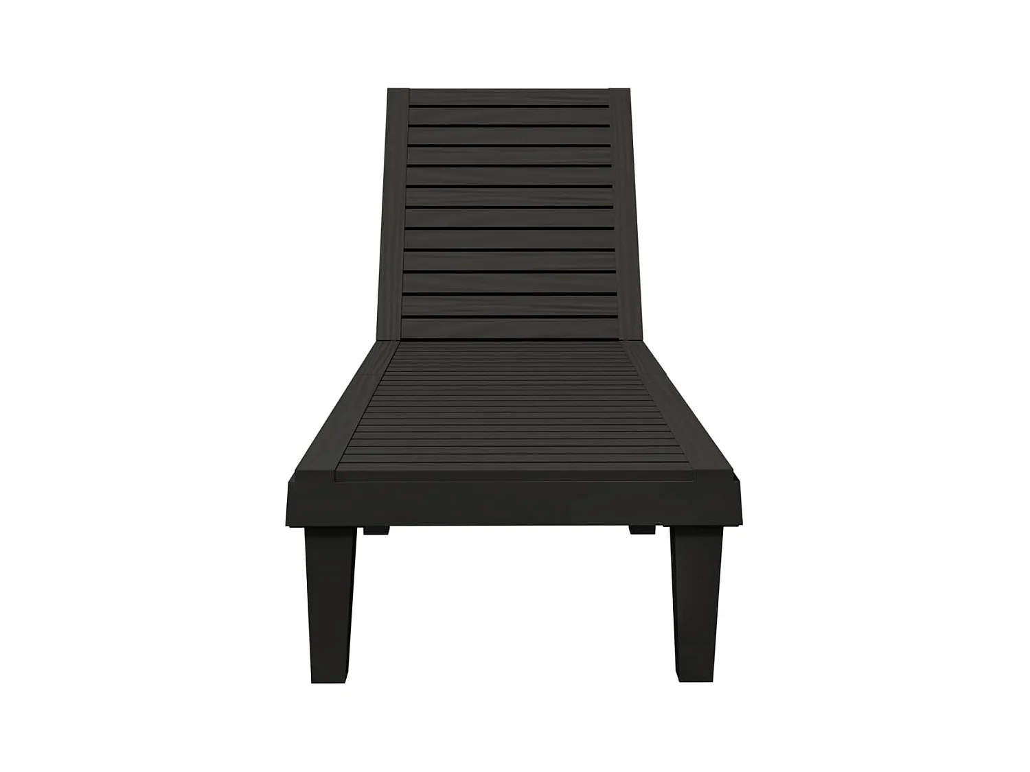 Zwarte chaise longue 155x58x83 cm polypropyleen