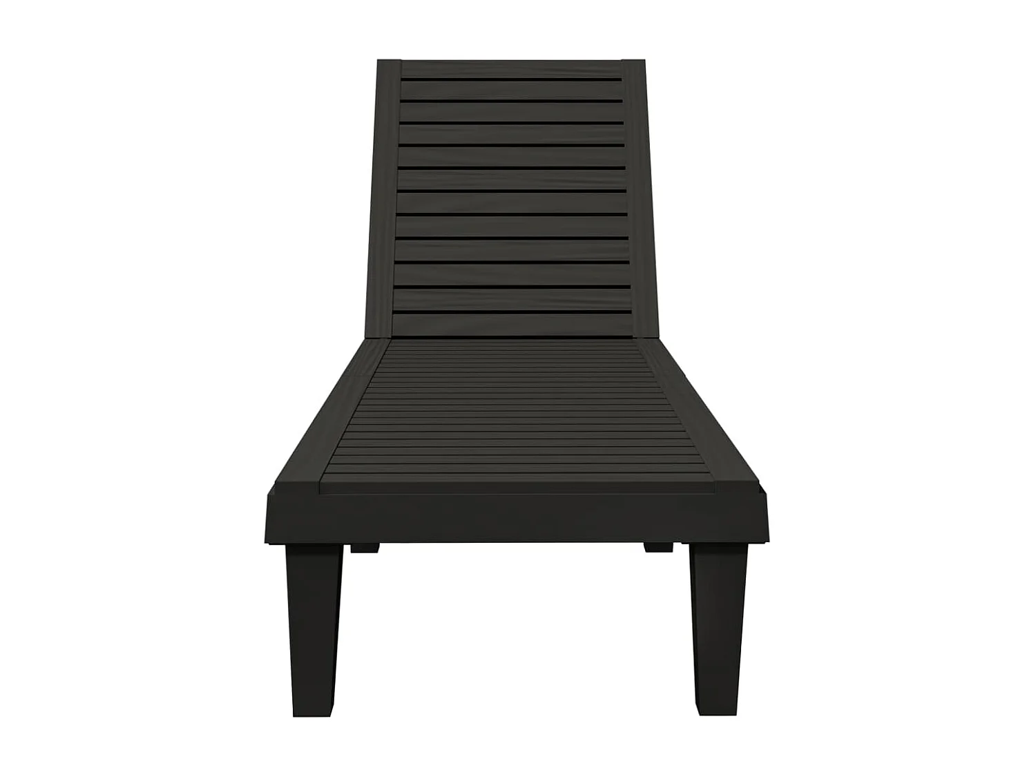 Chaise longue nera 155x58x83 cm polipropilene