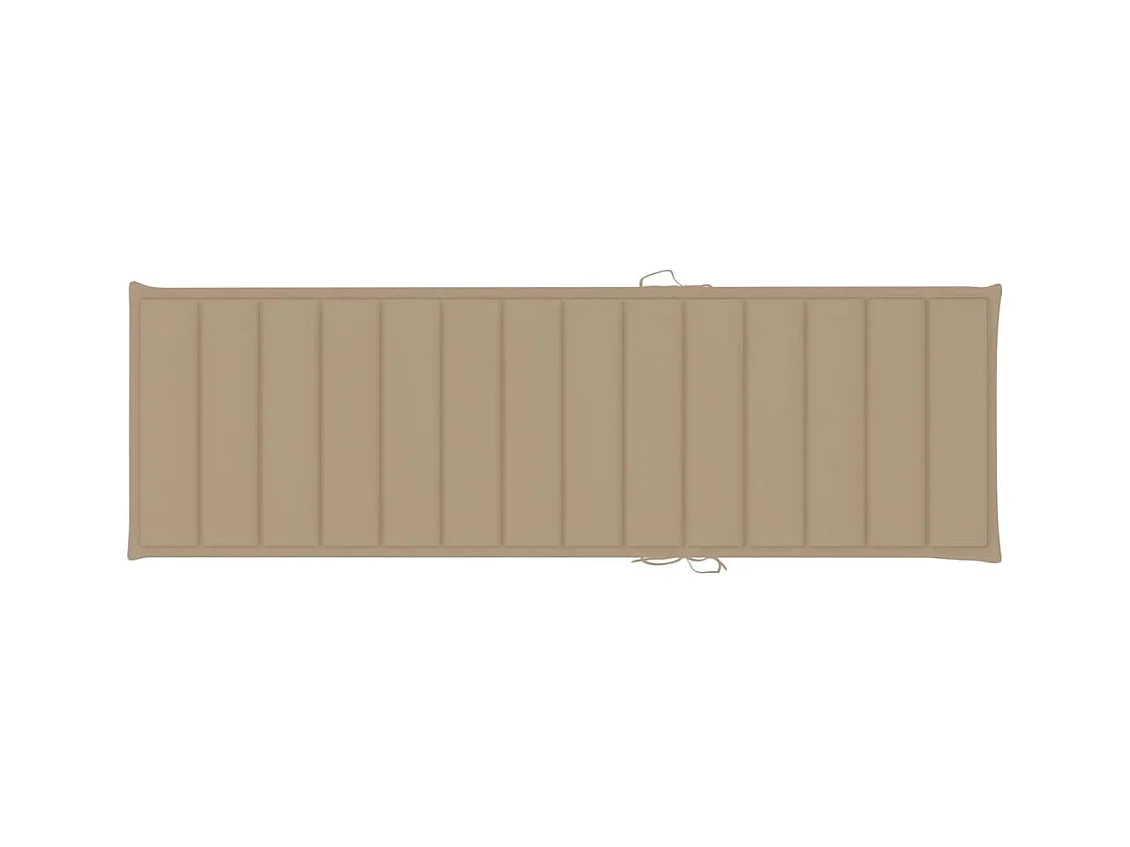 Chaise longue met beige kussen Geïmpregneerd grenenhout