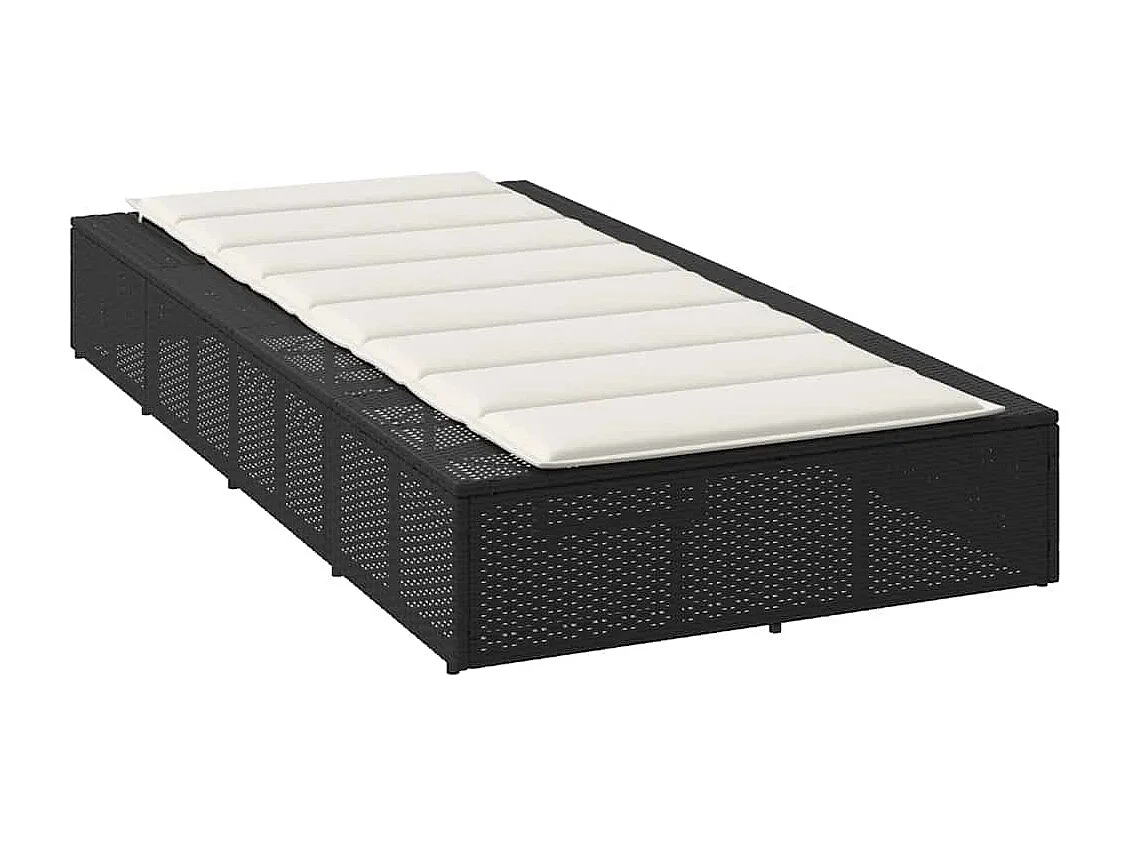 Transat avec coussin flottant noir résine tressée