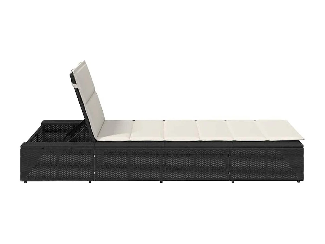 Transat avec coussin flottant noir résine tressée