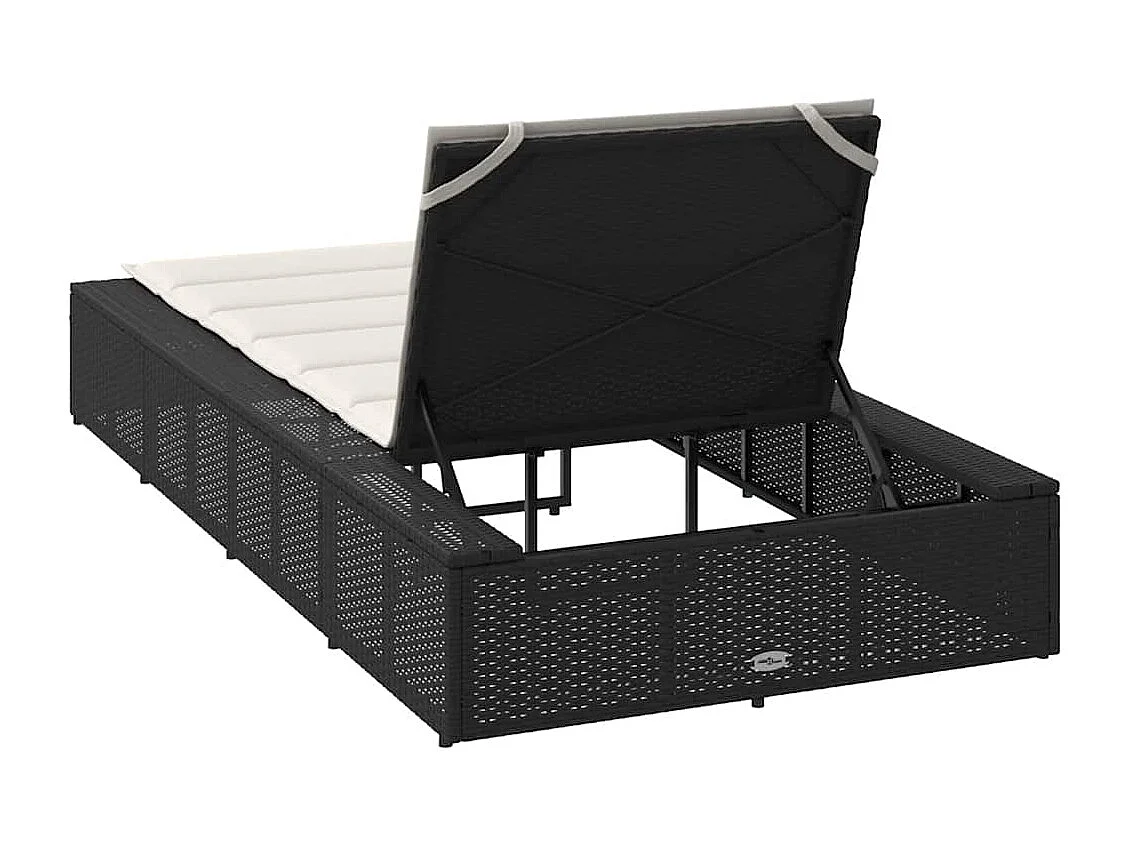 Transat avec coussin flottant noir résine tressée