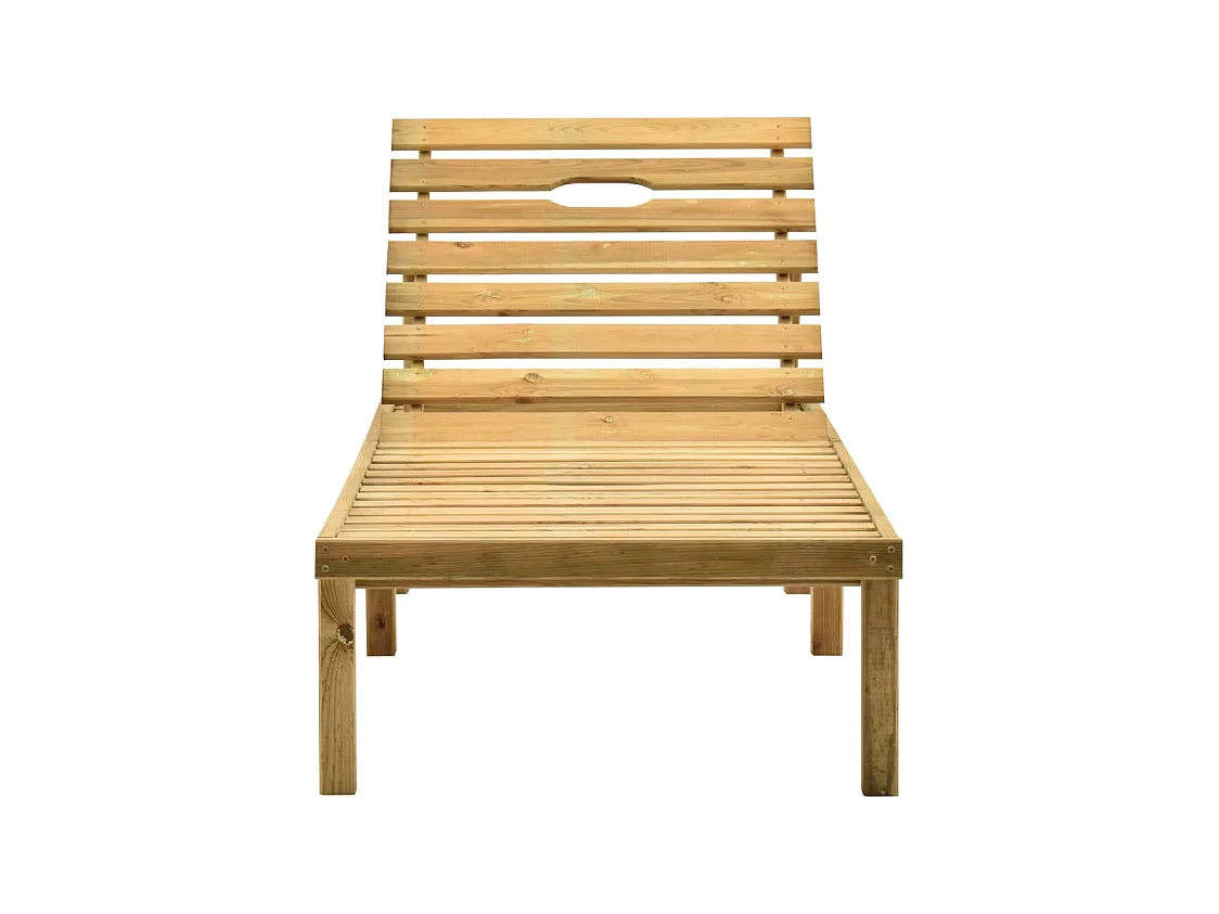Chaise longue de jardin avec table et coussin Pin imprégné