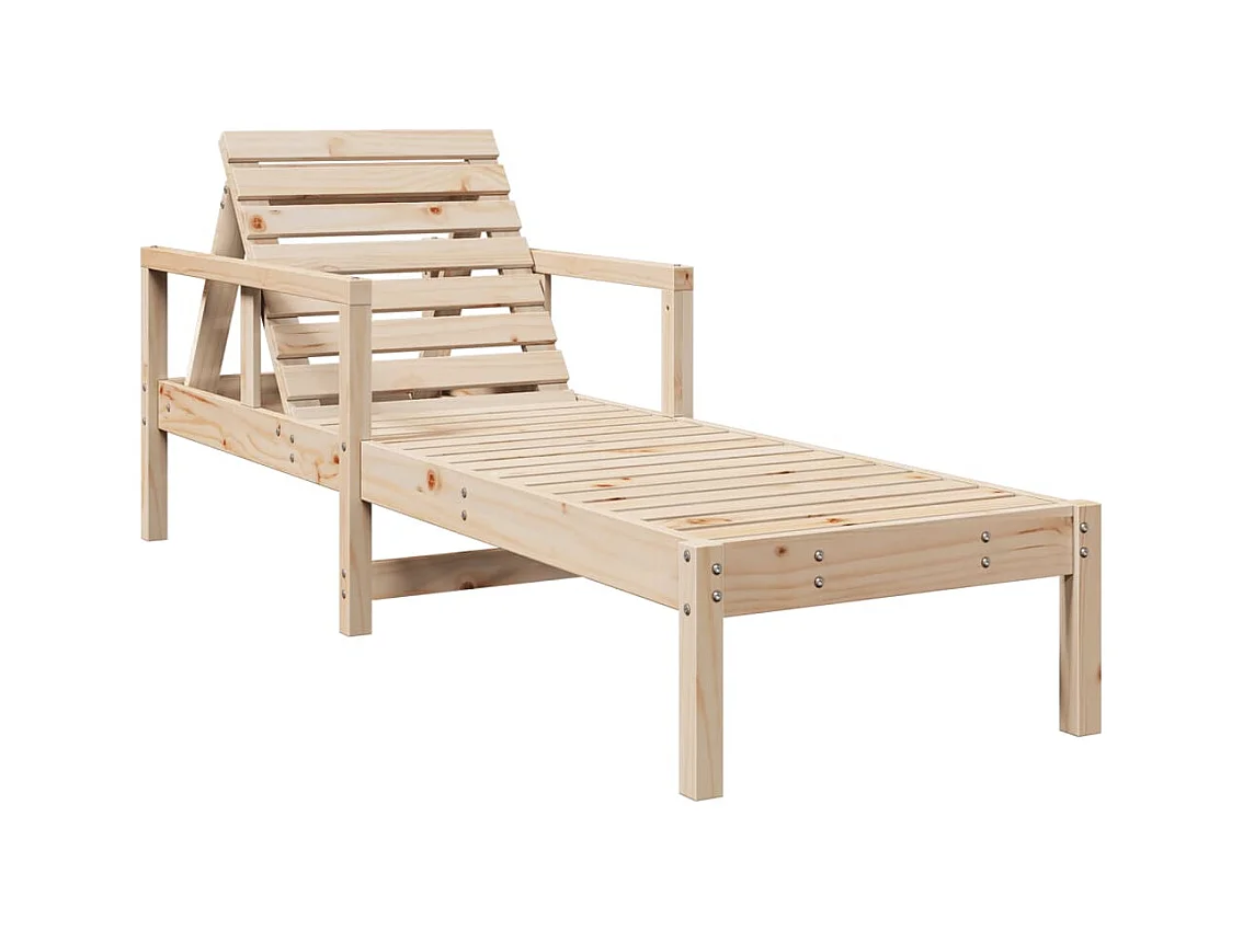 Chaise longue 199,5x62x55 cm massief grenenhout