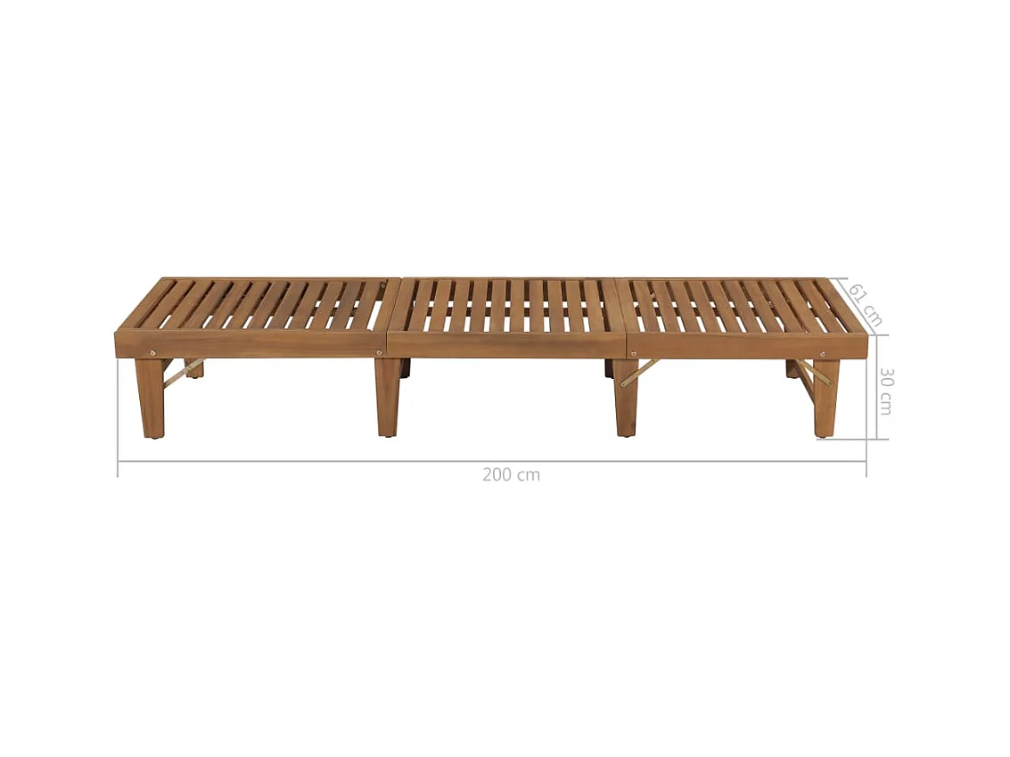 Chaise longue pliable avec coussin Bois d'acacia solide