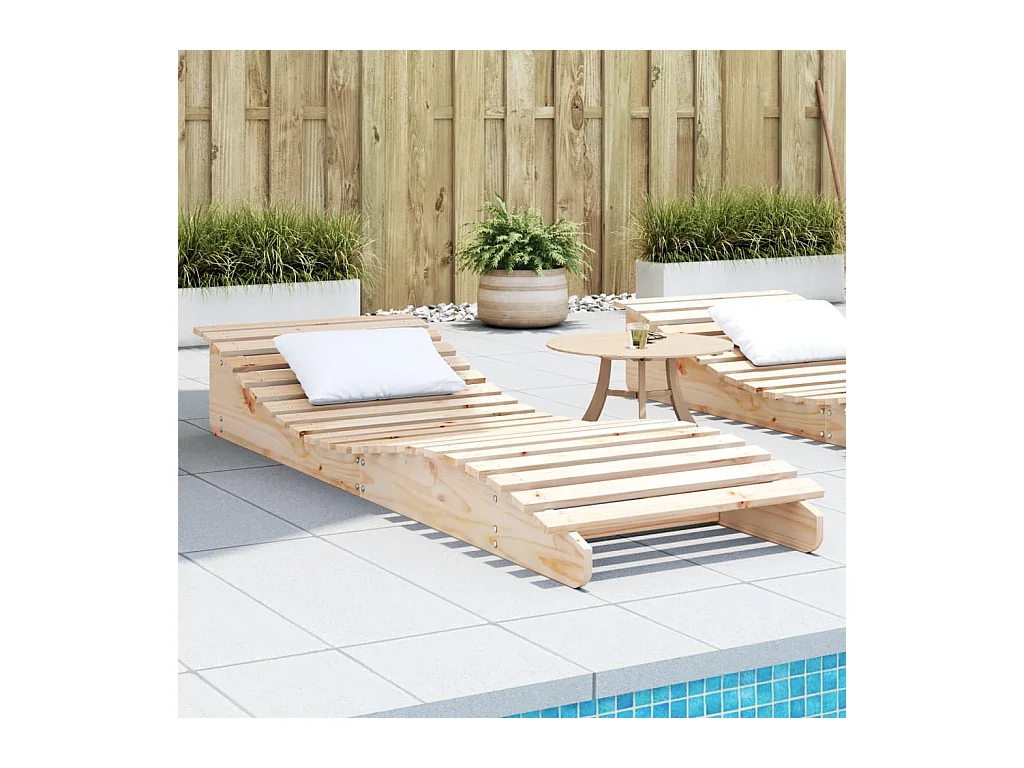 Chaise longue 205x70x31,5 cm massief grenenhout